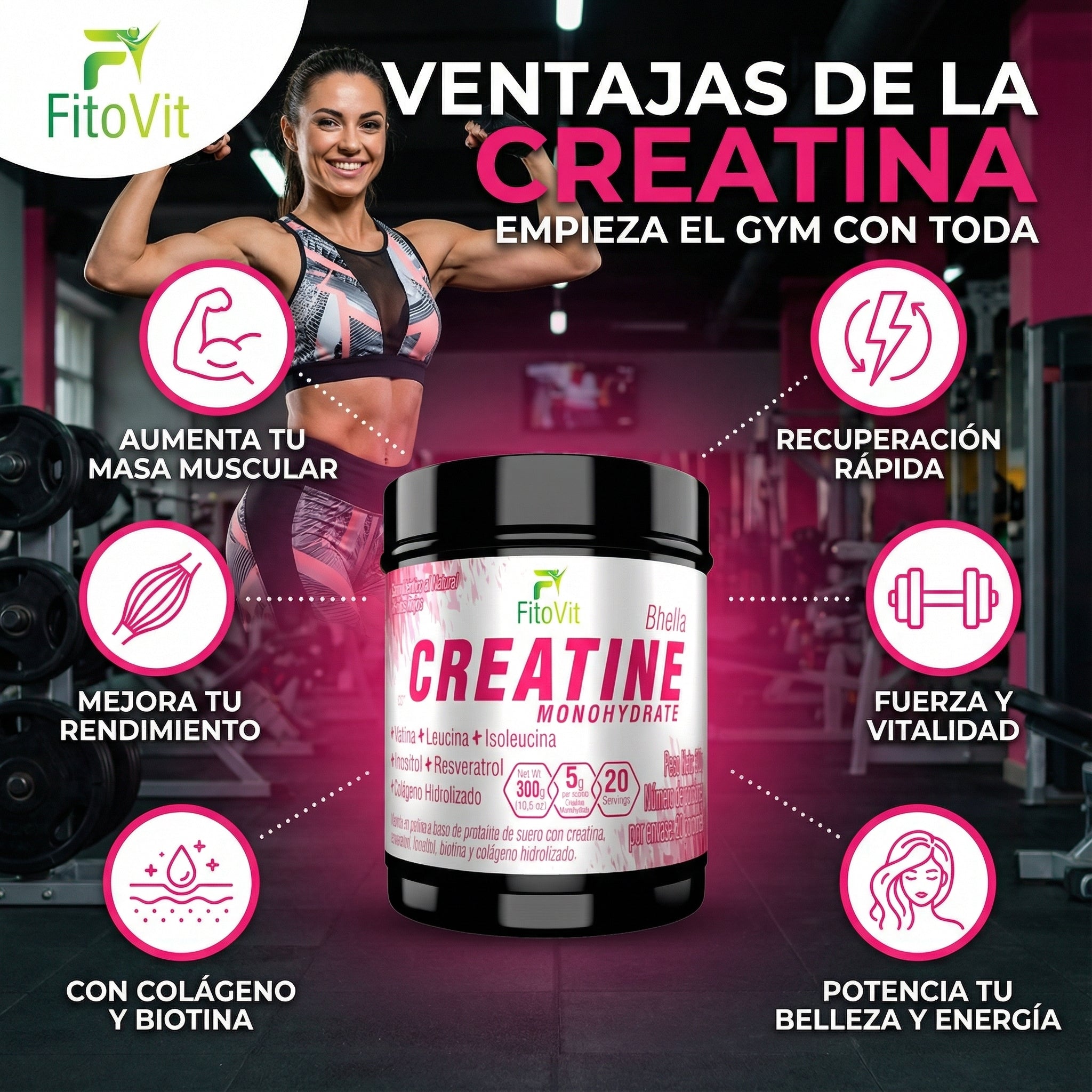 BHELLA CREATINE MONOHYDRATADA 300GR FITO
