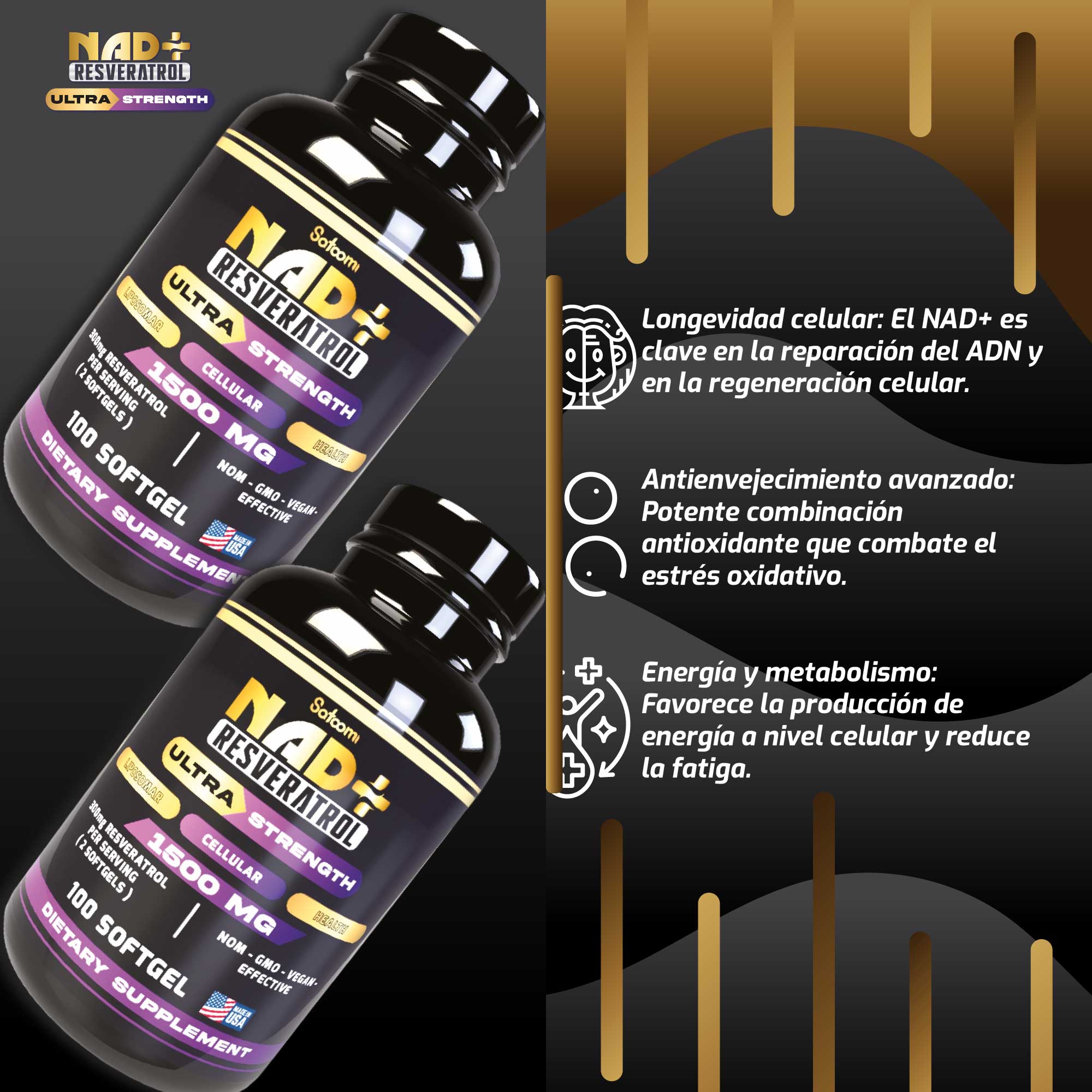 Nad Resveratrol con Proteina Creatina