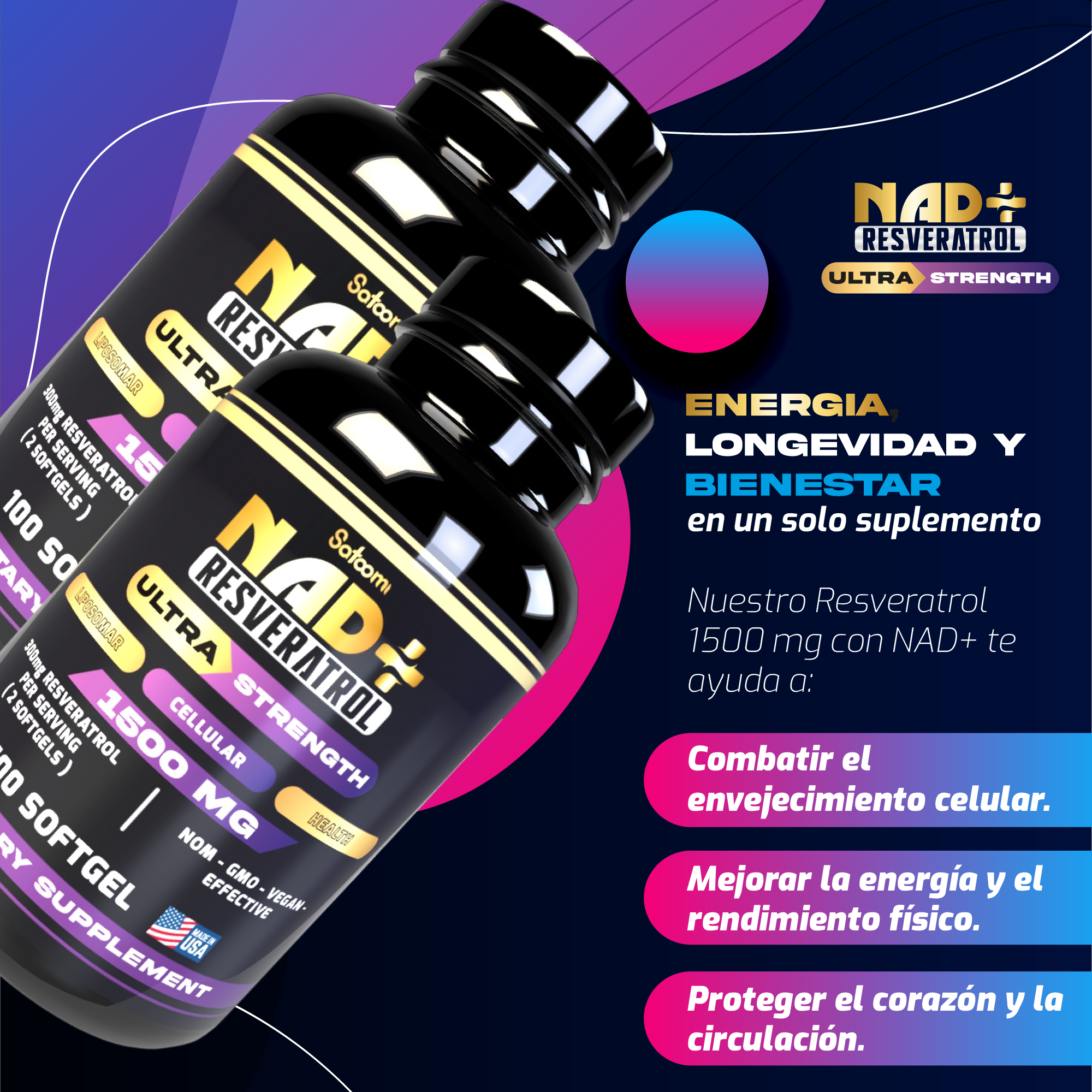 Nad Resveratrol con Proteina Creatina