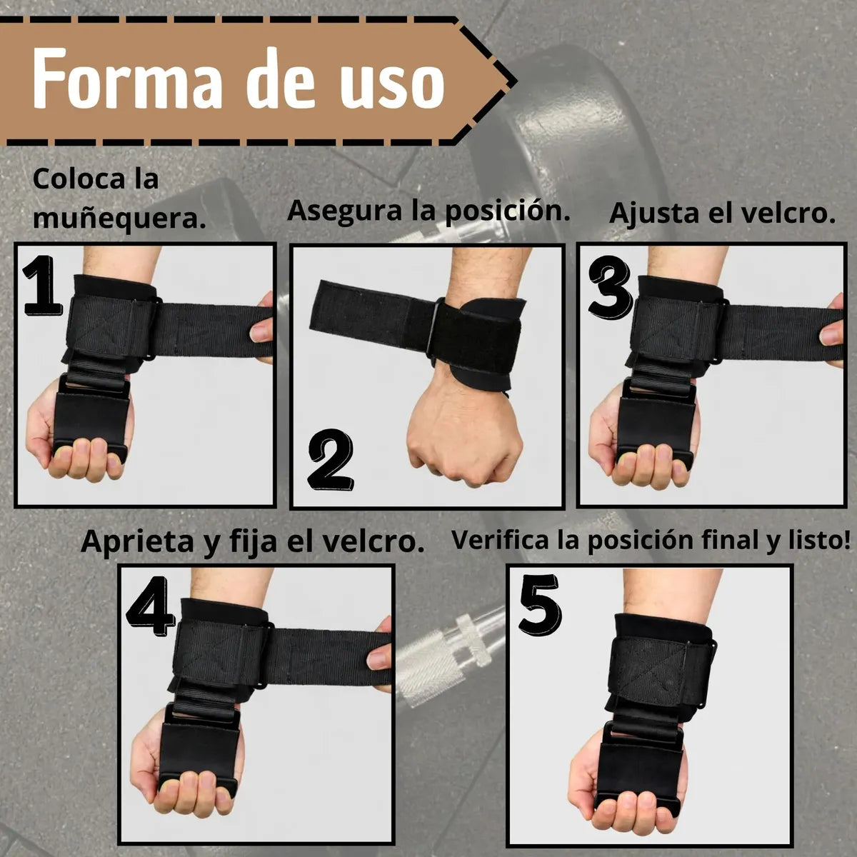 Gancho Correas Levantamiento Straps Gym