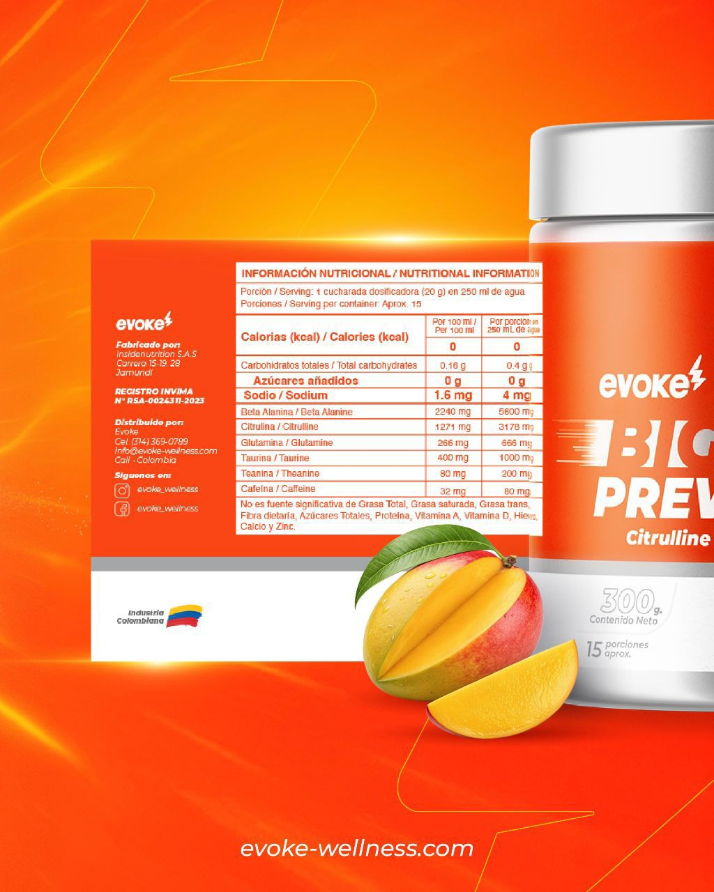 Big Bang Pre-Entreno Sabor Mango | Evoke